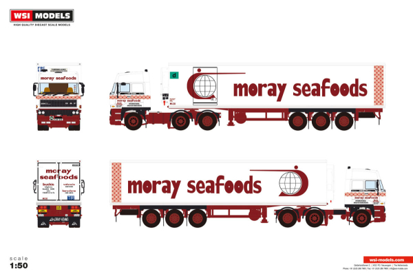 WSI Models 01-5498 MORAY SEAFOODS DAF 3300 SPACE CAB 6X2 TWIN STEER CLASSIC REEFER TRAILER - 3 AXLE