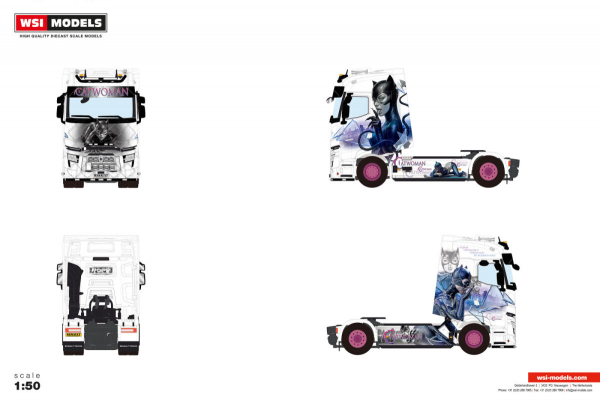 WSI Models 01-5244 POPP FAHRZEUGBAU - CATWOMAN RENAULT TRUCKS T HIGH EVO 4X2