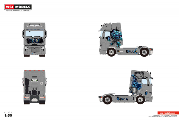 WSI Models 01-5243 POPP FAHRZEUGBAU - HULK RENAULT TRUCKS T HIGH EVO 4X2