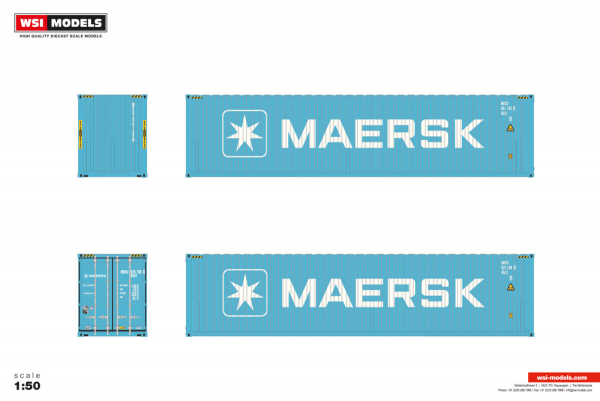 WSI Models 04-2265 PREMIUM LINE 40FT CONTAINER HQ MAERSK BLUE
