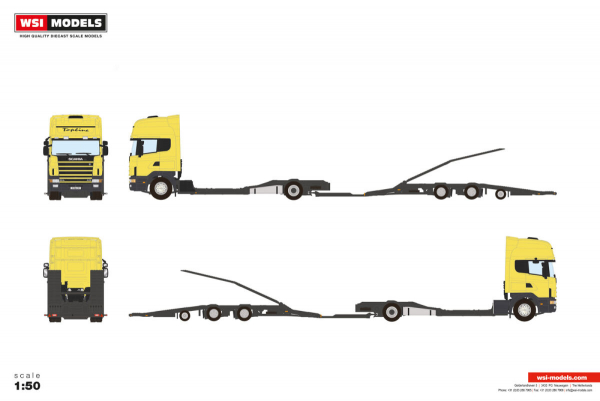 WSI Models 04-2278 PREMIUM LINE SCANIA R4 TOPLINE TRUCK TRANSPORTER COMBI 4X2