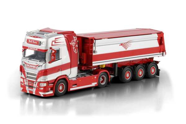 WSI Models 01-5038 RALF ZORN SCANIA S HIGHLINE CS20H 4X2 NON STEERING TIPPER TRAILER - 3 AXLE