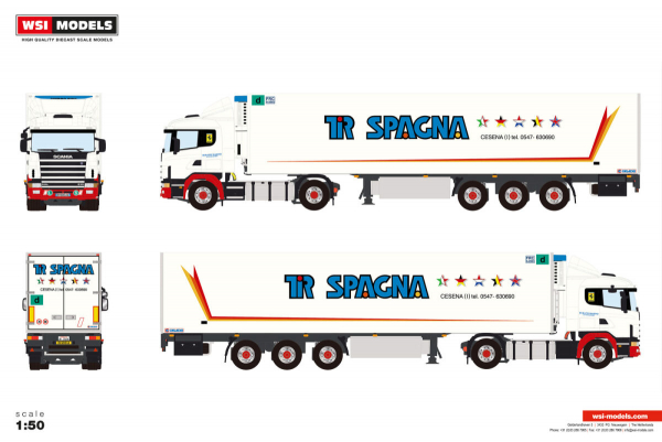 WSI Models 01-5331 VAN SPREUWEL TRANSPORT DAF XG MY25 4X2 TRIDEC BOX TRAILER - 2 AXLE