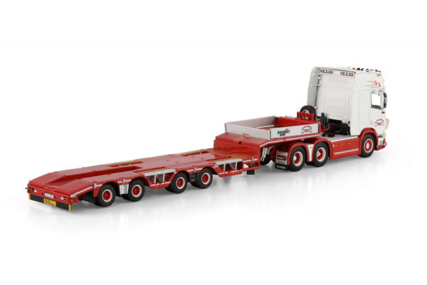 WSI Models 01-4992 TRAILER CHRISTER TRANSPORT AB SCANIA R HIGHLINE CR20H 6X2 TAG AXLE SEMI WHEEL WELL LOW LOADER - 4 AXLE