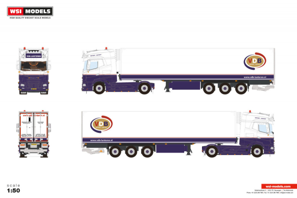 WSI Models 01-5082 VDB LUNTEREN DAF XG+ MY25 4X2 REEFER TRAILER - 3 AXLE