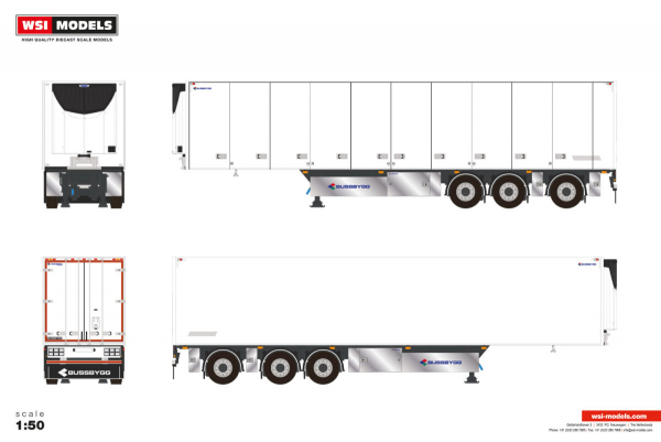 WSI Models 03-2055 WHITE LINE REEFER TRAILER - 3 AXLE