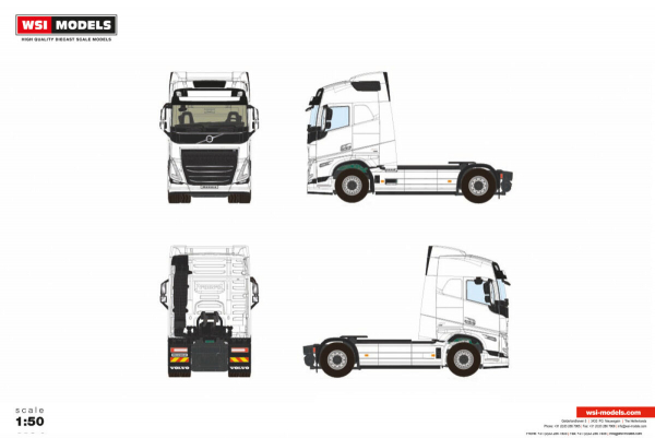 WSI Models 03-2059 WHITE LINE VOLVO FH5 MY2024 GLOBETROTTER 4X2