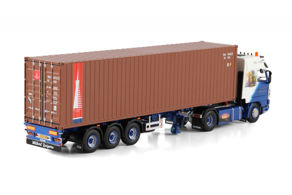 WSI Models 01-4973 WILBERT KUIPERS SCANIA 3 SERIES STREAMLINE 4X2 FLEX CONTAINER TRAILER - 3 AXLE + 40FT CONTAINER