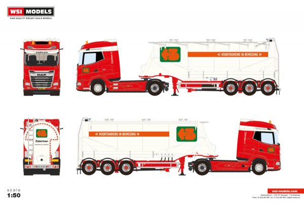 WSI Models 01-5505 ZIJDERLAAN DAF XG MY25 4X2 BULK TRAILER - 3 AXLE